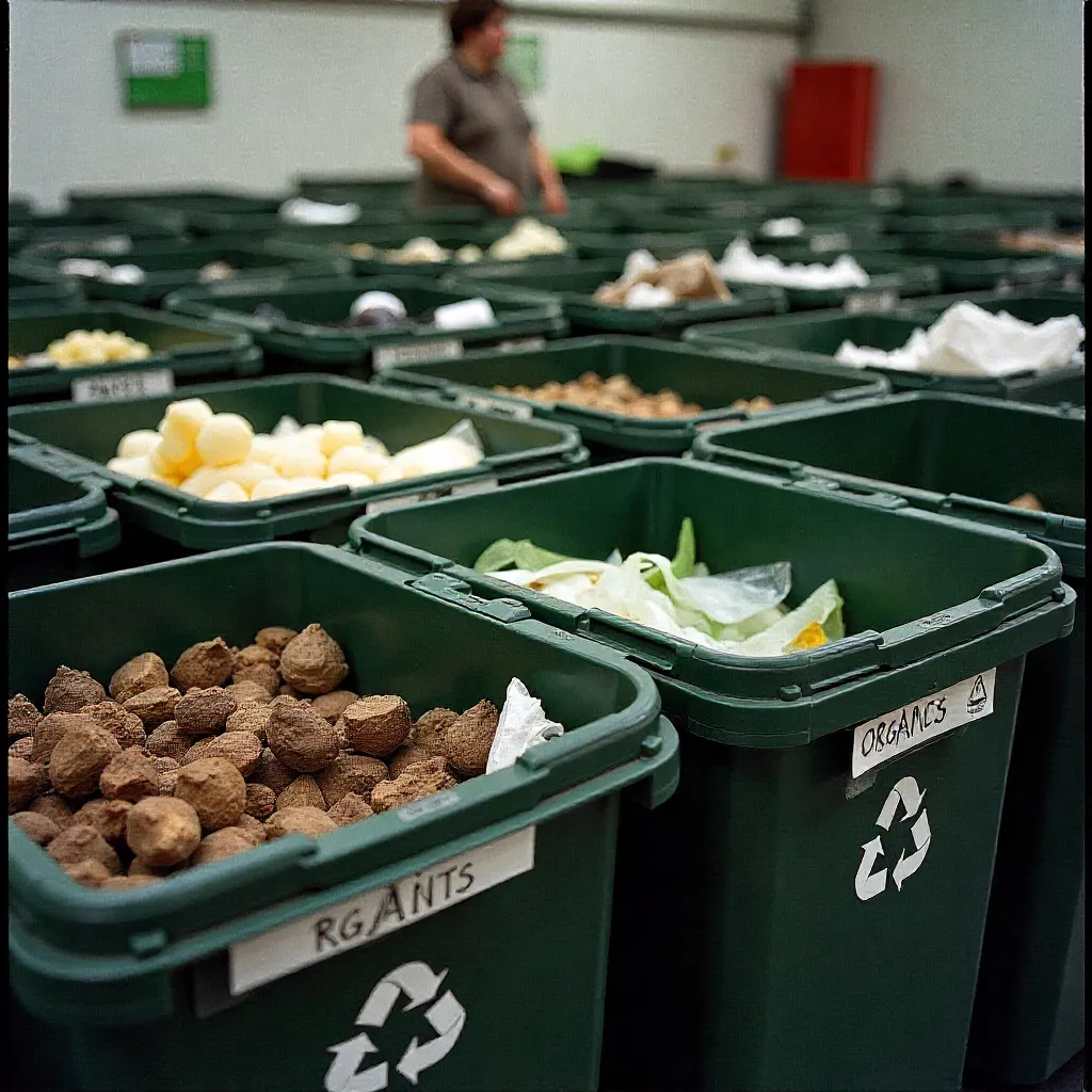 Plastic containers sorted by type